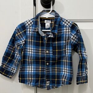 Carter's Toddler Navy and Yellow Plaid Button-Down Shirt